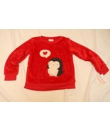 Jumping Beans 2T Soft Faux fur Red Pullover Top Tee Penguin heart NWT Sw... - £6.98 GBP