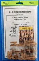 Resistor Assortment 1/4 W ±5% Carbon Film 25 Most Popular 150 pcs - Mr C... - $12.86