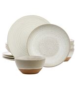 Gibson Elite 12 Piece Dreamweaver Round Earthenware Dinnerware Set in Ma... - $114.91