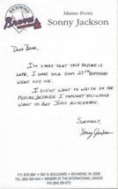 Sonny Jackson Signed Handwritten Letter Braves - $29.69