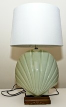 Vintage Glass Shell Lamp - 1960s, Art Deco (Light Seafoam Green color) - £112.92 GBP