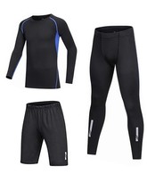 BUYKUD Kids&#39; Boys 3PCS Long Sleeve Base Layer Compression Athletic Set 1... - $18.09