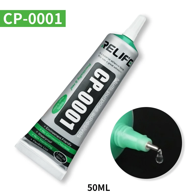 RELIFE 50ML 15ML CP-0001 CP-0002 Transparent Adhesive Clear Liquid Glue Black Fo - £32.50 GBP