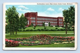 Southeastern Junior High School Battle Creek Michigan  MI UNP Linen Postcard E16 - £2.32 GBP