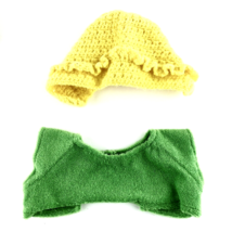 Cabbage Patch Kid  Clothes CPK Green Terry Cloth Top with Yellow Crotche... - $11.87