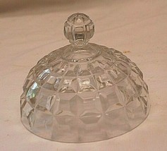 Covered Butter Dish Lid Round Clear Glass Unknown Maker - $16.82