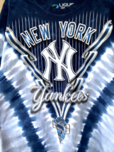 Liquid Blue NY Yankees T-Shirt Mens XL Blu Tie Dye Preshrunk Cotton MLB New York - £40.36 GBP
