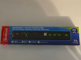 Sunbeam  Advanced 7 Outlet Power Strip with Surge Protector BRAND NEW!!!!! - £7.92 GBP