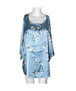 Ellos Blue Floral Blouse Size 20 Satin - $382.84 MXN