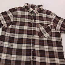 Stanley Flannel Button Shirt  Brown & White Plaid Long Sleeve - Size Men's  L image 10