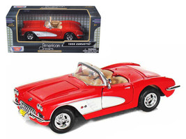 1959 Chevrolet Corvette Convertible Red 1/24 Diecast Car Motormax - £27.68 GBP