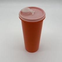 Tupperware #262-14 Orange Container 32 Oz  w/ Clear Flip Top Lid Vintage... - $15.83