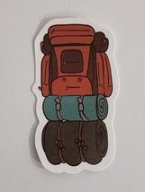 Hiking Pack with Mat and Sleeping Bag Multicolor Sticker Decal Embellish... - £1.80 GBP