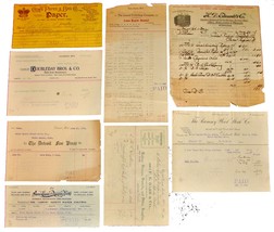 8 1901 MICHIGAN Billhead Document Receipts Office Paper Bags Wool Publis... - $19.99