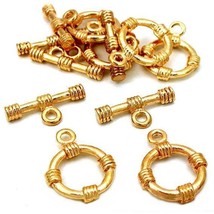 Bali Toggle Clasps Gold Plated Part 15.5mm Approx 6 - £5.96 GBP