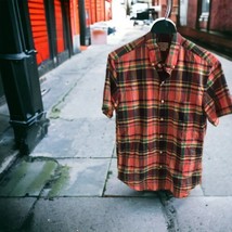 J Crew Shirt Mens S Multicolor Summer Plaid Shop Short Sleeve Button Dow... - £16.57 GBP