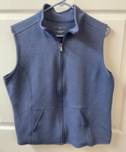 Karen Scott Womens Size Large Blue Gray Quilted Full Zip Light Weight Vest - £10.99 GBP
