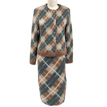Marc Cain NWT Argyle Knit Sweater Skirt Suit Set Size N3 US 8–10 Wool Al... - $688.05