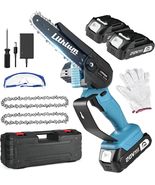 Mini Chainsaw Cordless 6-Inch with 2 Batteries 40V 19.2 Ft/s Battery Pow... - $33.99