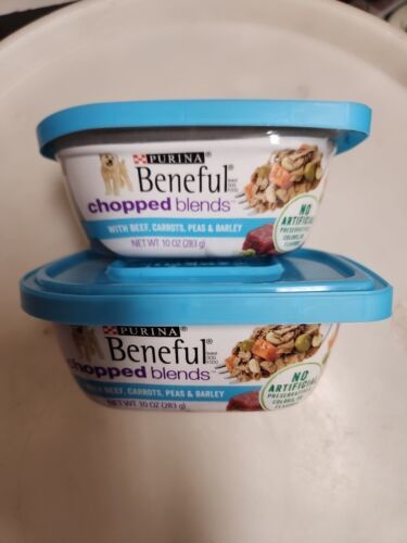 Purina Beneful Chopped Blends Adult Wet Dog Food Beef Barley Peas 2~10 o... - $4.92