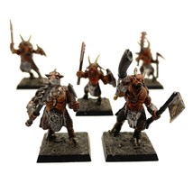Beastmen Gor Herd 5 Painted Miniatures Goatfolk Geitlan Warhammer - $64.99