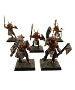 Beastmen Gor Herd 5 Painted Miniatures Goatfolk Geitlan Warhammer - $91.20 CAD