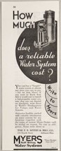1933 Print Ad Myers Self-Oiling Water Systems Made in Ashland,Ohio - £8.01 GBP