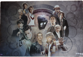 Doctor Who Large Poster 11 Doctors &amp; Tardis 36&quot; Wall Art BBC 1996 Sci-Fi... - £16.75 GBP