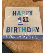 1 Pack Carters Boy&#39;s Happy 1st Birthday 20 3-Ply Napkins 9.875&quot; X 9.875&quot;... - $9.99