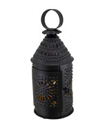Zeckos Punched Tin Antique Blackened Finish Revere Candle Lantern 10 Inch - £28.86 GBP