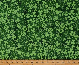 Cotton Batik Shamrocks St Patrick&#39;s Clovers Cotton Fabric Print by Yard D301.55 - £11.15 GBP