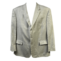 Stafford Mens Gray Silk Wool Blend Single Breasted Blazer Suit Jacket XXL - £30.26 GBP
