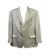 Stafford Mens Gray Silk Wool Blend Single Breasted Blazer Suit Jacket XXL - $38.00