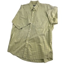 Gitman Bros Men Shirt Short Sleeve Button Up Green Plaid Pocket Large L - £23.51 GBP