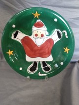Vintage Gibson Christmas Santa Plate 8.5 in. Hand Painted  - $10.85