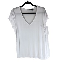 Tahari Womens T Shirt Top V Neck Modal Stretch White XL - £9.94 GBP
