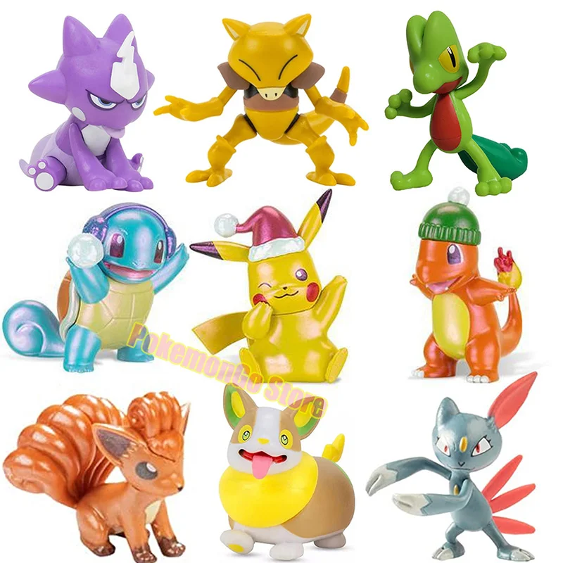 Anime Figures Squirtle Charmander Pikachu Christmas Halloween Series Wooloo - £8.02 GBP+