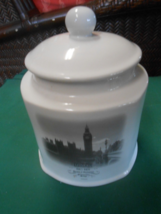 Great Collectible  Milk Glass Canister THE CITY OF LONDON / BIG BEN - $24.34