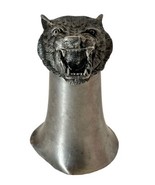 Vintage Pewter Tiger Head Stirrup Cup Jigger Shot Glass Hunting Cup Rare... - $64.09 CAD