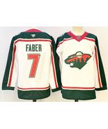 Men&#39;s Brock Faber White Jersey Minnesota Wild 25TH Uniform - $1,159.34 MXN