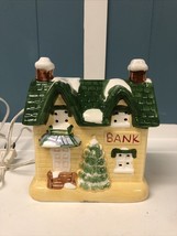 Vtg Enesco Ceramic BANK With Lights By Classic Living Christmas Collection - £19.84 GBP