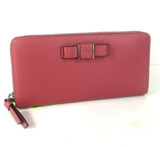 New Coach Wallet Darcy Accordion Zip Bow F51668 Strawberry Pink Leather W1 - $88.87