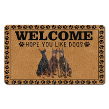 Funny Doberman Pinscher Dogs Lover Doormat Hope You Like Dog Welcome Mat Gift - £31.61 GBP