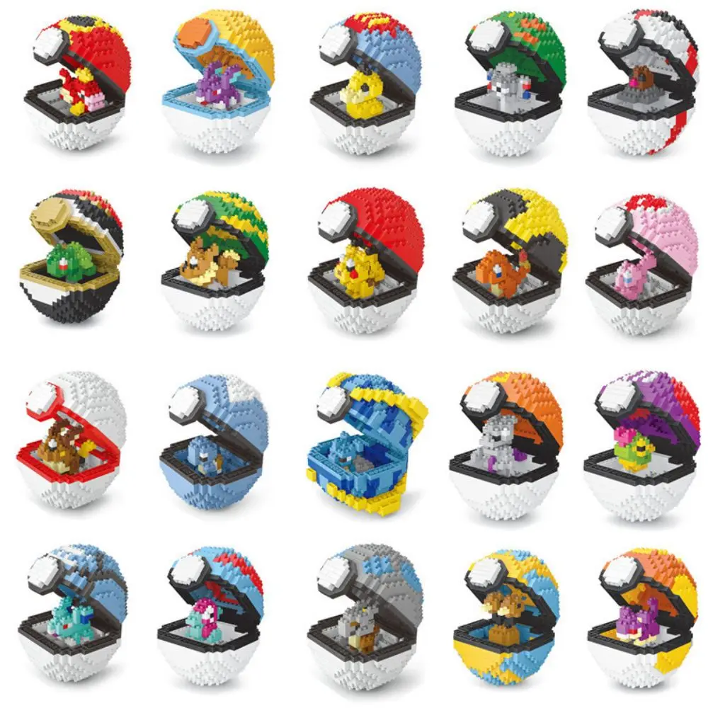 26 Styles Pokemon Blocks Pokeball Small Particles Mini Pikachu Toy Model Educ - £10.05 GBP+