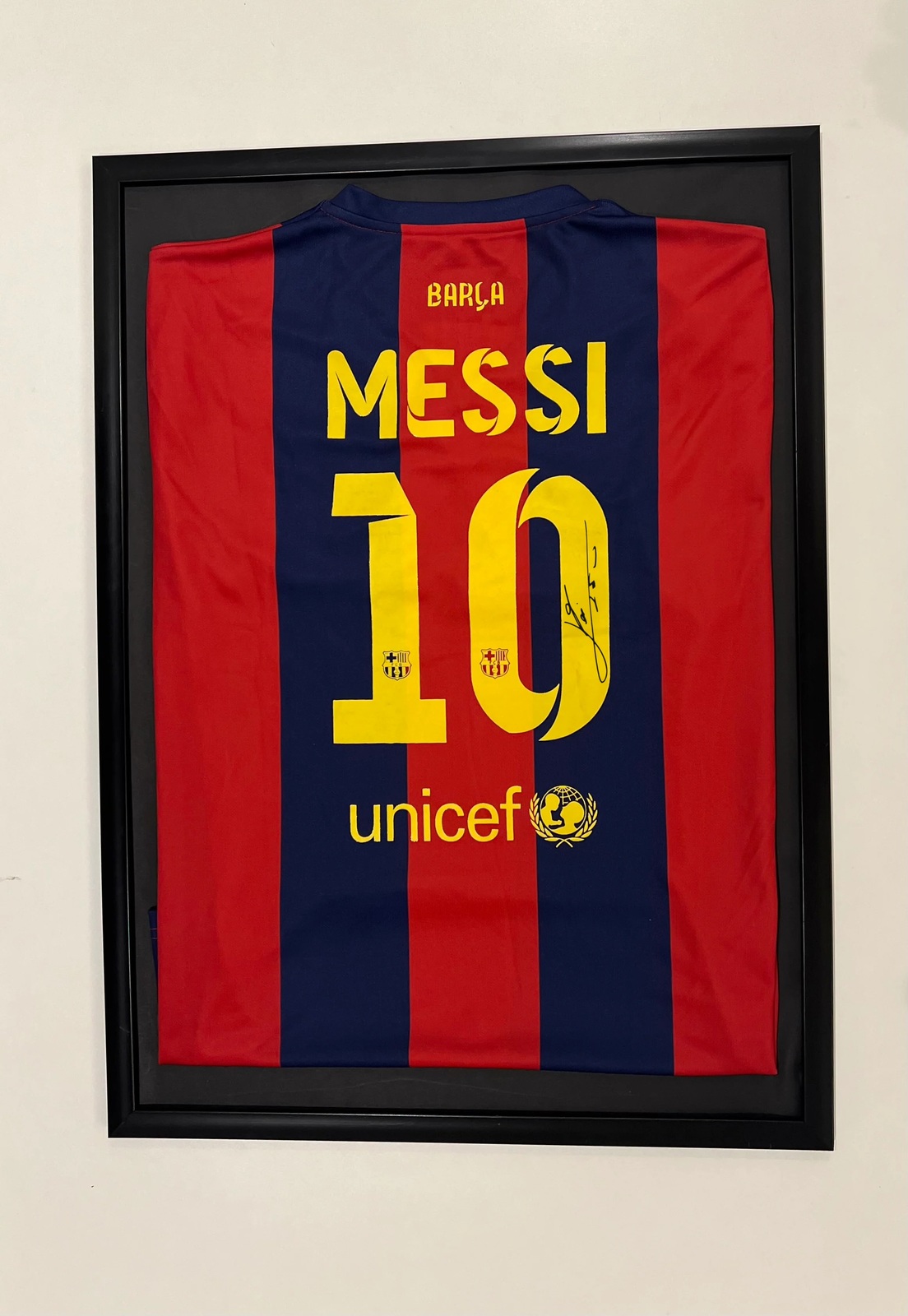 Barcelona Messi 10 Signed Framed Jersey/Shirt Black Signature |Fast Usa ... - $289.00