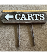 Vintage wood  CARTS sign  Golf Course Advertising Double Sided - $2,739.01 MXN