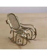 Vtg Brass Rocking Chair Doll House Furniture Pieces Miniature - £7.75 GBP