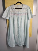 Lorraine Ladies Button Up Spring Summer Granny Duster Robe House Dress 3X Vtg - £18.19 GBP