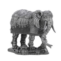 Metallic Silver Pewter Finish Mechanical Steampunk Elephant Statue - £59.02 GBP