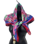 Silken Polyester by Berkshire Scarf Vintage NEW Floral Pink Red Vibrant ... - $59.93